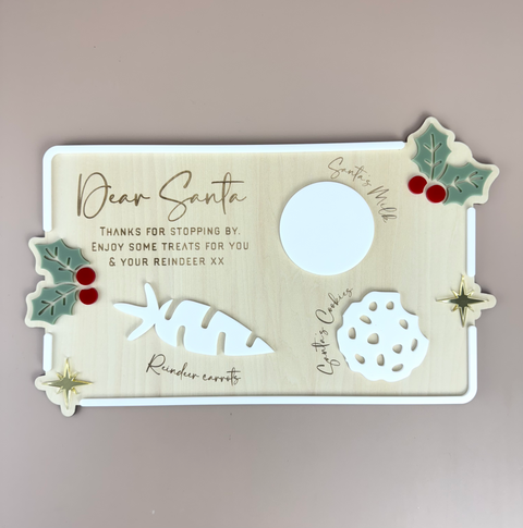 Luxe Dear Santa Tray - Holly - Xmas Eve Board - Luma Light