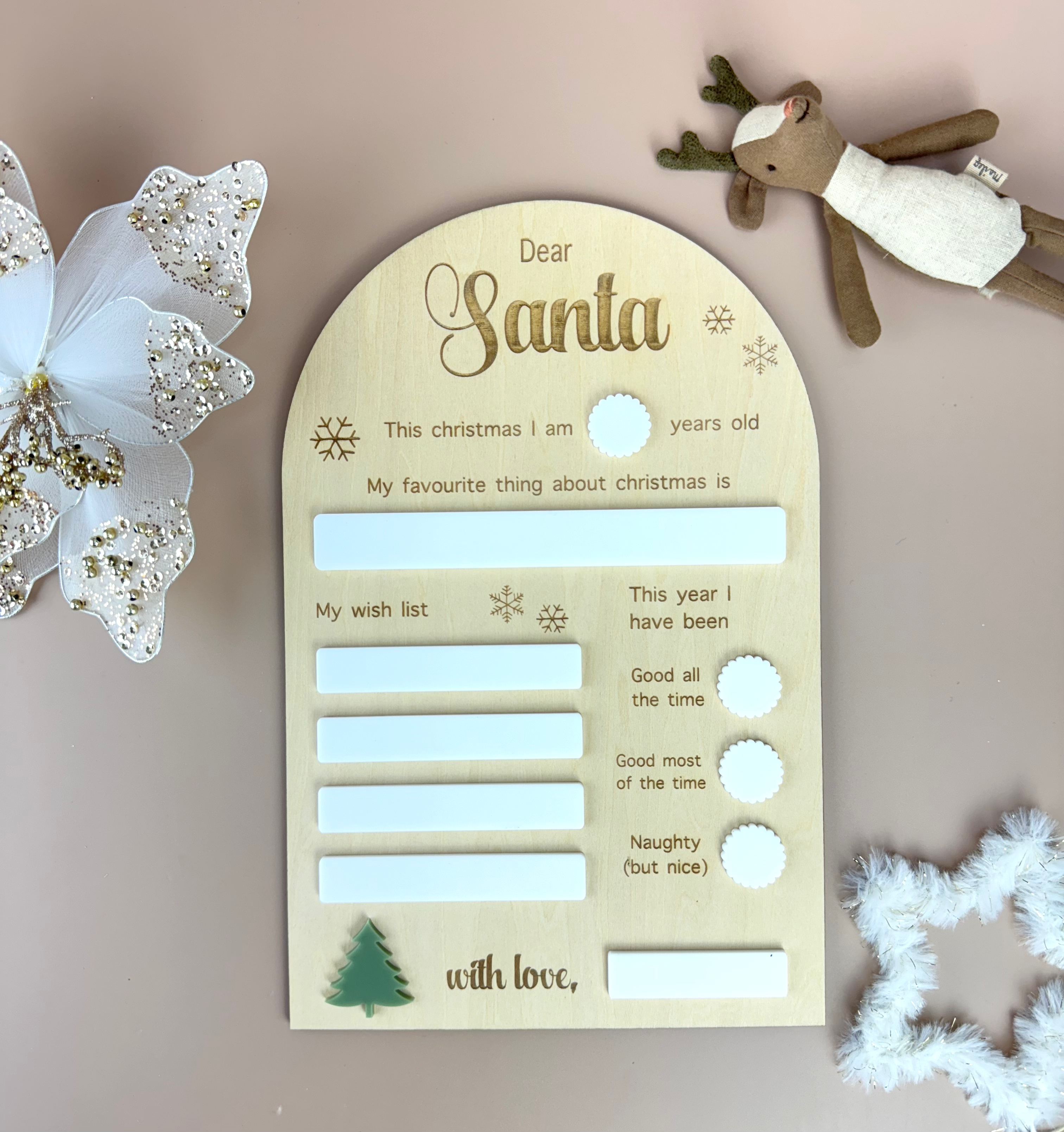 Dear Santa Christmas Board - Fill in your detail  - Luma Light