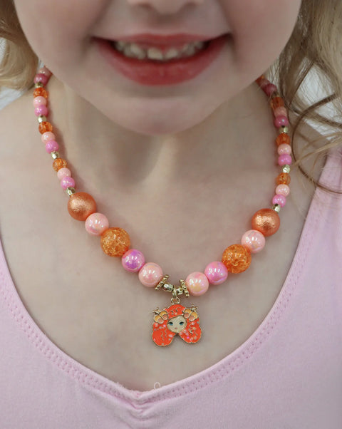 Emma Memma Necklace and Bracelet Set - Pink Poppy