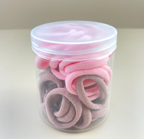 Seamless Hair Ties - Pink + Tan - Peppa Penny