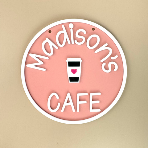 Personalised Kids Cafe Sign - Pink - Luma Light