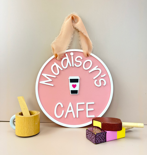 Personalised Kids Cafe Sign - Pink - Luma Light