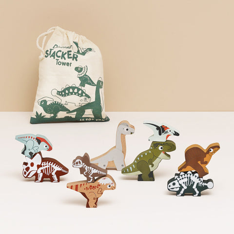 Jurassic Stacking Dinosaurs & Bag - Le Toy Van