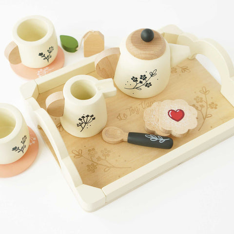 Wooden Tea Set & Tray Neutral -  Le Toy Van