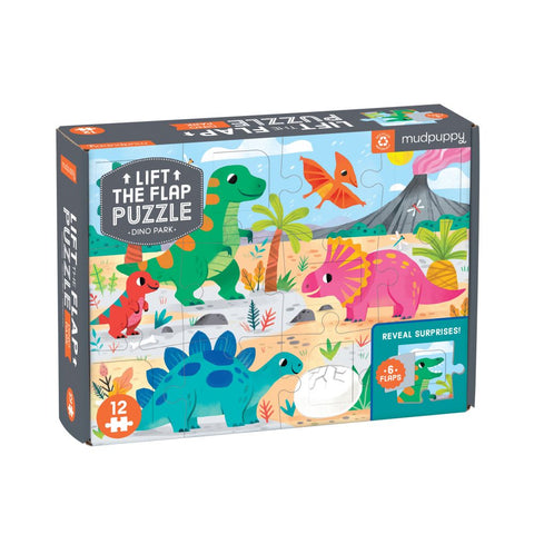 Lift the Flap 12 pc Puzzle – Dinosaur - Mudpuppy