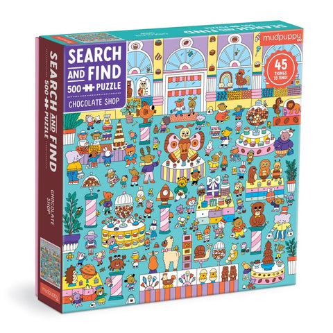 500 Pc Search & Find Puzzle – Chocolate Shop - Mudpuppy