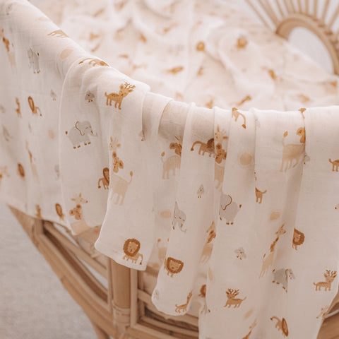 Welcome Party Organic Muslin Wrap Swaddle - Fox & Fallow