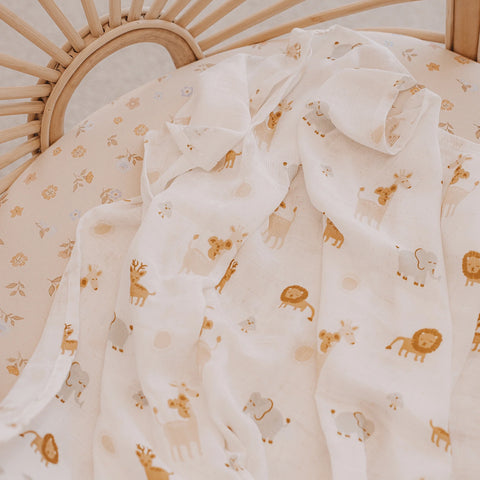 Welcome Party Organic Muslin Wrap Swaddle - Fox & Fallow