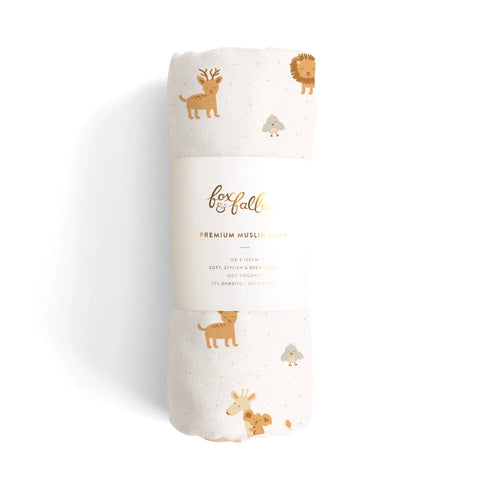 Welcome Party Organic Muslin Wrap Swaddle - Fox & Fallow