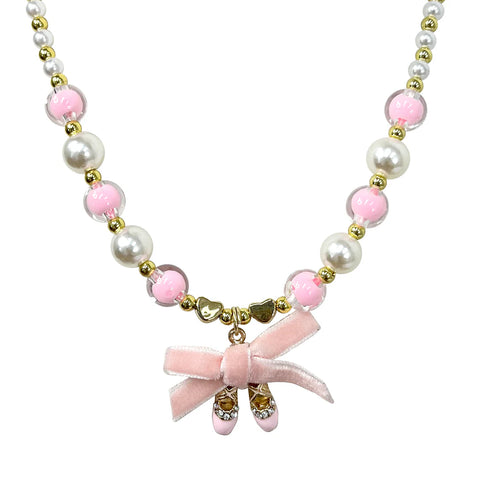 Ballerina Necklace & Bracelet Set - Pink Poppy