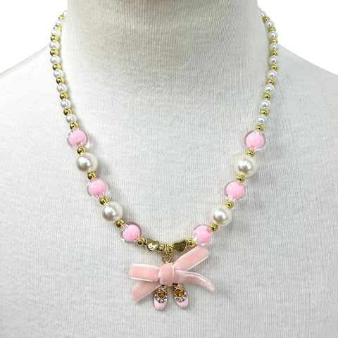 Ballerina Necklace & Bracelet Set - Pink Poppy