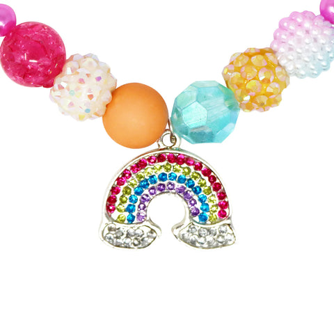 Rainbow Necklace and Bracelet Set - Pink Poppy