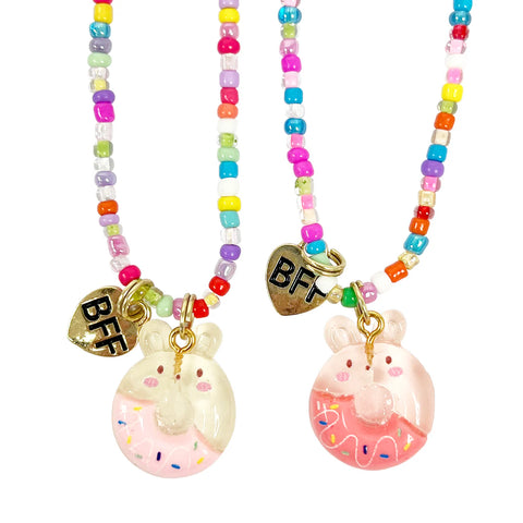 BFF Donut Necklace Set - Pink Poppy