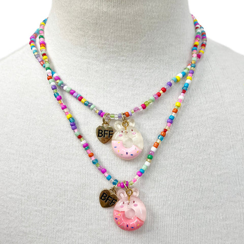 BFF Donut Necklace Set - Pink Poppy