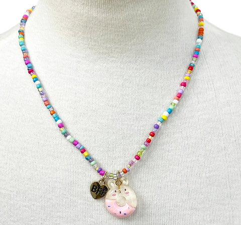 BFF Donut Necklace Set - Pink Poppy