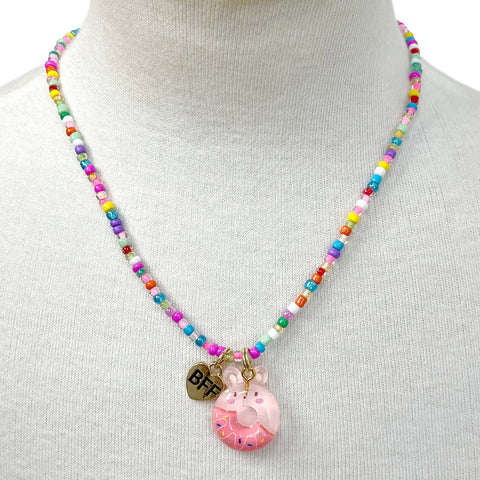 BFF Donut Necklace Set - Pink Poppy