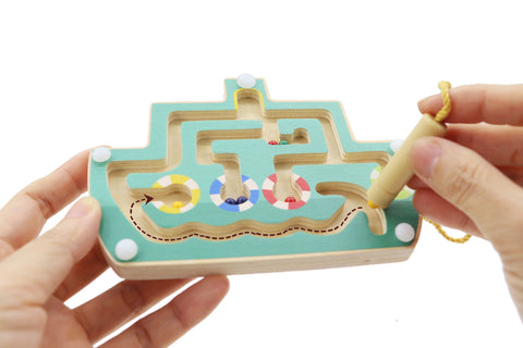 Wooden Transport Magnetic Maze Game - Kaper Kidz