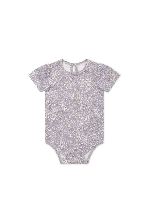 Organic Cotton Cap Sleeve Bodysuit - April Lilac - Jamie Kay DISCOUNTED