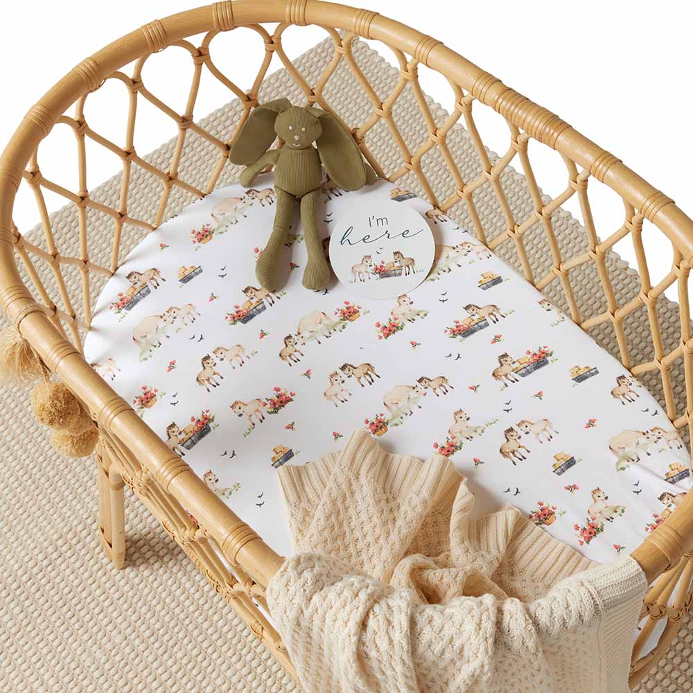 Pony Pals Organic Bassinet Sheet / Change Pad Cover - Snuggle Hunny