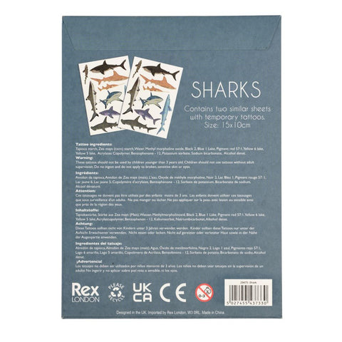 Temporary Tattoos – Shark - Rex London