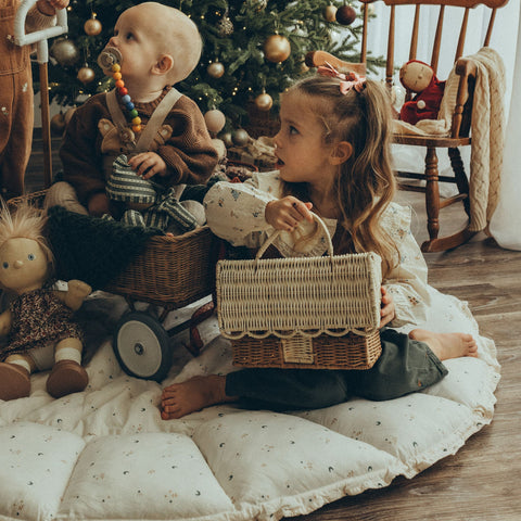 Rattan Gingerbread Casa Clutch / Natural & Straw - Olli Ella