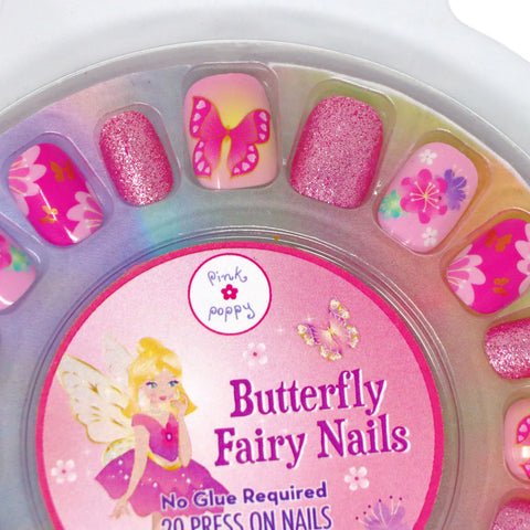 Fairy Butterfly Friends Press On Nails - Pink Poppy