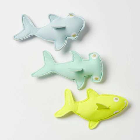 Salty the Shark Dive Buddies Aqua Neon Yellow Set of 3 - Sunnylife