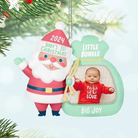 Little Bundle Big Joy Photo Frame — 2024 Keepsake Christmas Ornament - Hallmark