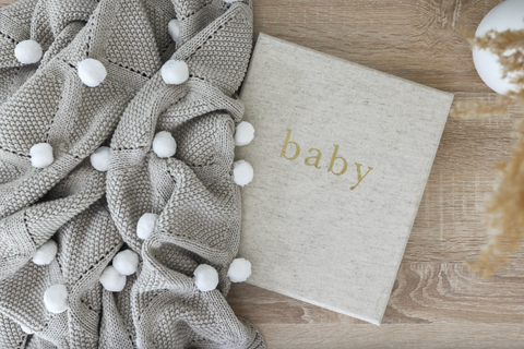 Pom Pom Baby Blanket Latte - Alimrose