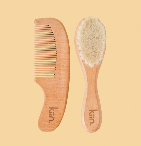 Wooden Baby Brush + Comb Set  - Kiin