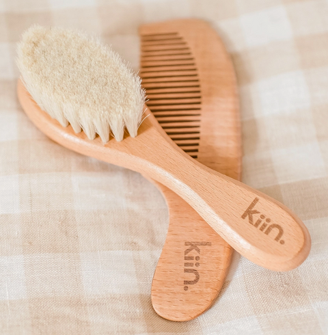 Wooden Baby Brush + Comb Set  - Kiin