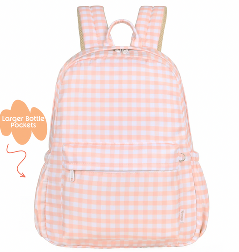 Junior Kindy/School Backpack | Extra Deep - Pink Gingham - Kinnder