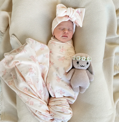 Swaddle | 'Hello World' Country Floral - Little and Fern