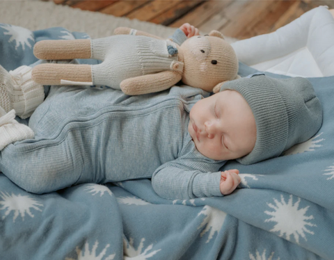 Knit Blanket | Celestial Blue - Little and Fern