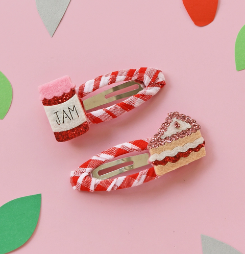 Jam and Cake Gingham Clips - Rockahula Kids