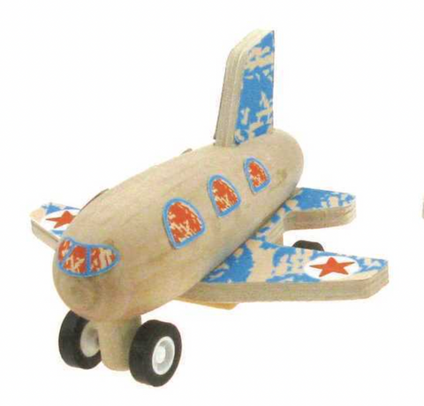 Wooden Pull Back Aeroplane - Kaper Kidz