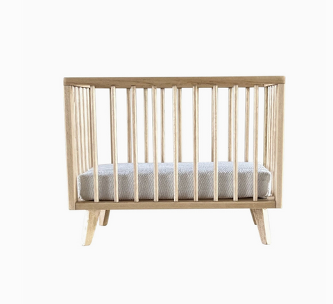 Dollhouse Nursery Crib + Mattress | Natural Wood - Macy Mae Dollhouse Designs