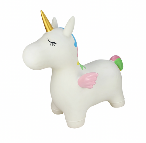 Bouncy Rider - White Unicorn - Kaper Kidz