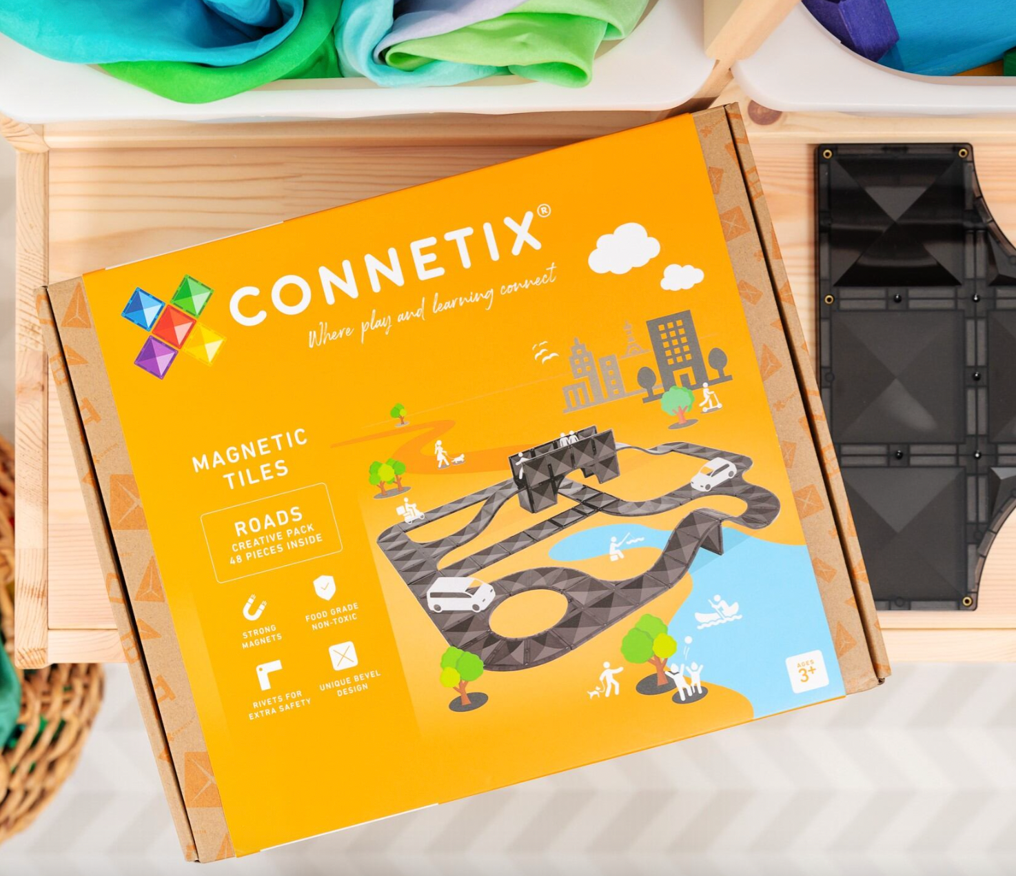 Roads Creative Pack - 48 pieces - Connetix STOCK DUE LATE APRIL