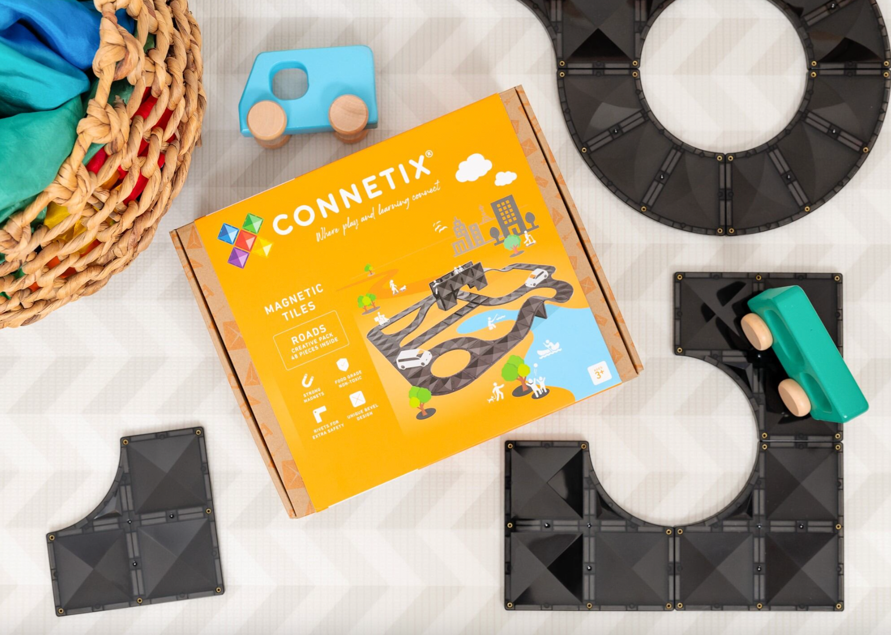 Roads Creative Pack - 48 pieces - Connetix STOCK DUE LATE APRIL