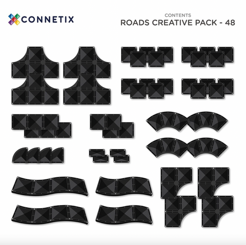 Roads Creative Pack - 48 pieces - Connetix