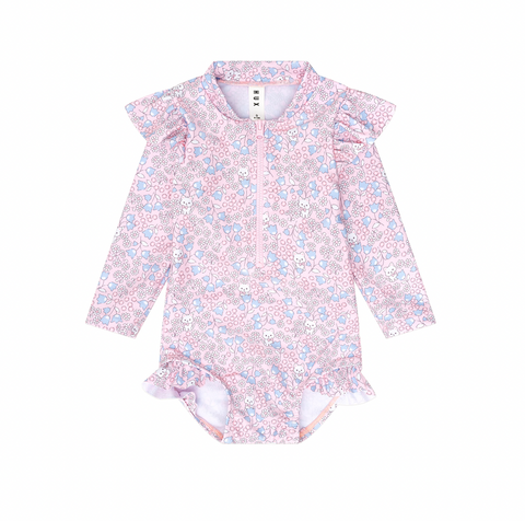 Bluebell Floral Zip Swimsuit - Huxbaby