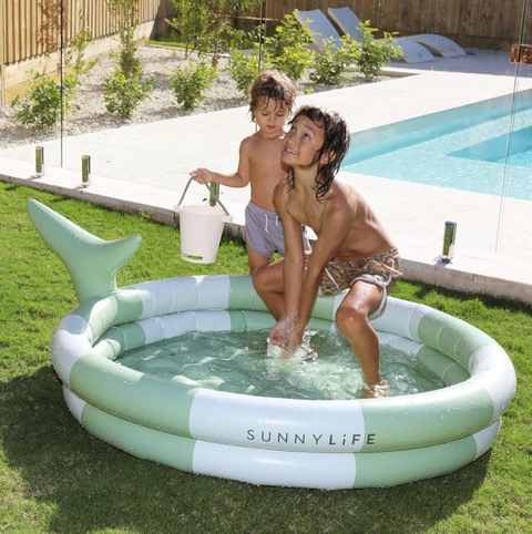 Inflatable Backyard Pool Shark Tribe Khaki - Sunnylife