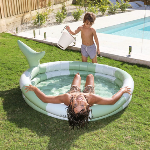 Inflatable Backyard Pool Shark Tribe Khaki - Sunnylife