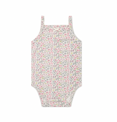 Organic Cotton Bridget Singlet Bodysuit - Fifi Mini Slightly Pink - Jamie Kay