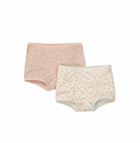 Organic Cotton 2PK Girls Shortie - Amber Rose/Emmy Egret  - Jamie Kay DISCOUNTED