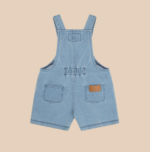 Huxbear Knit Denim Short Overalls - Huxbaby