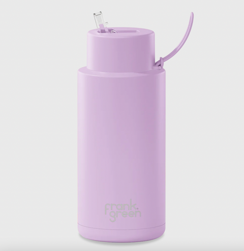 Ceramic Reusable Bottle with Straw Lid - Lilac Haze - 1L - Frank Green