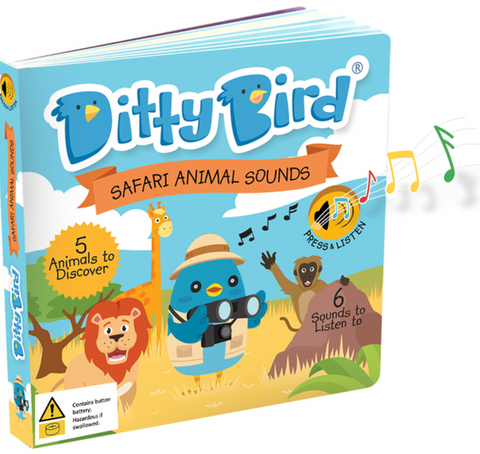Safari Animal Sounds - Musical Board Book - Ditty Bird