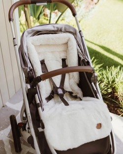 Cozy Fleece Reversible Pram Liner - Beige Gingham - OIOI